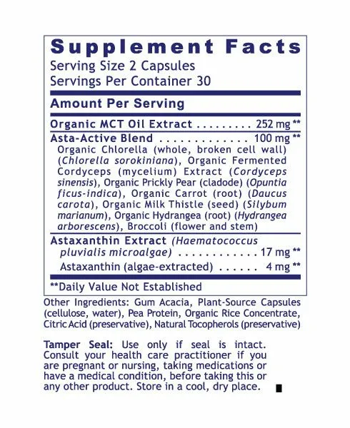 Astaxanthin Complex Supplement Facts
