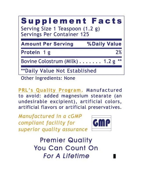 Colostrum-IgG™ - Powder Supplement Facts