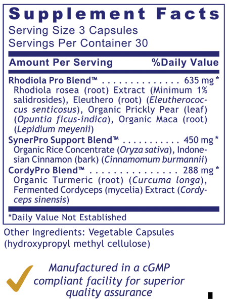 Adaptogen-R3 - Supplement Facts