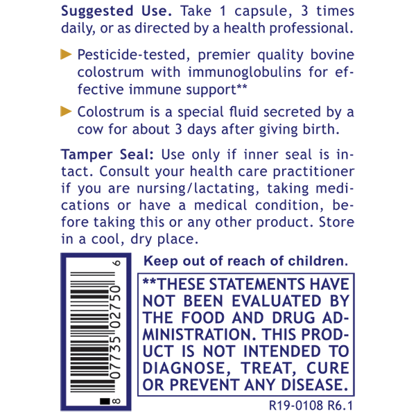 Colostrum-IgG® - 90Vcaps Suggested Use