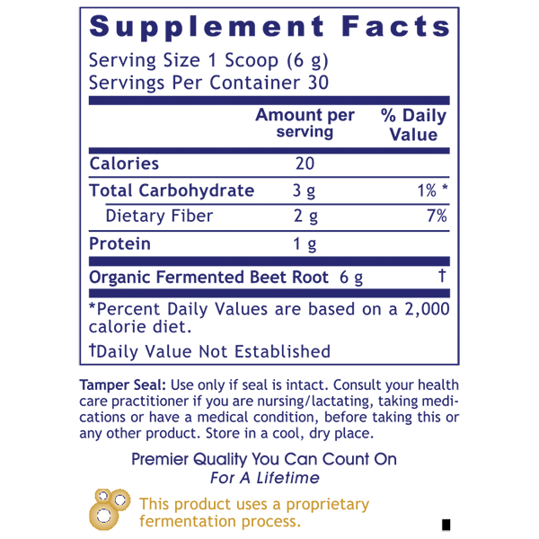 Fermented Beets Supplement Facts
