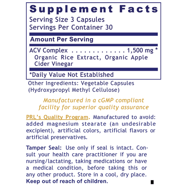 Premier ACV supplement facts