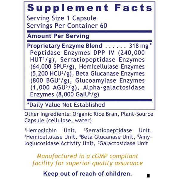 Premier Digestase Ingredients
