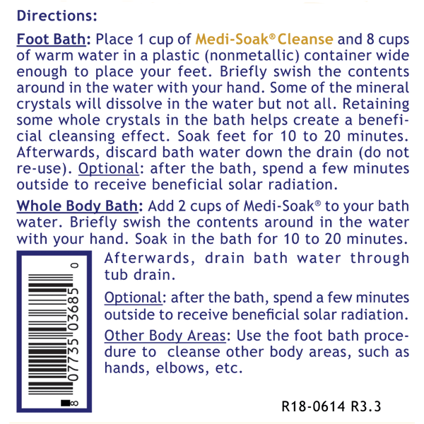 Premier Medi-Soak Directions