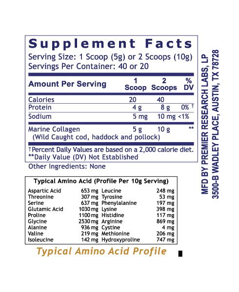 Premier Collagen Supplement Facts