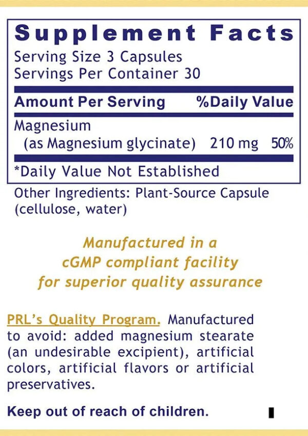 Premier Magnesium Glycinate supplement facts