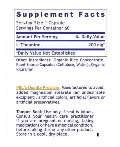 L-Theanine supplement facts