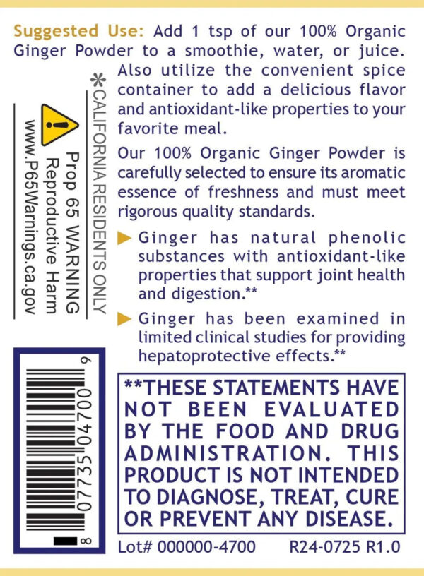 Ginger powder suggested use