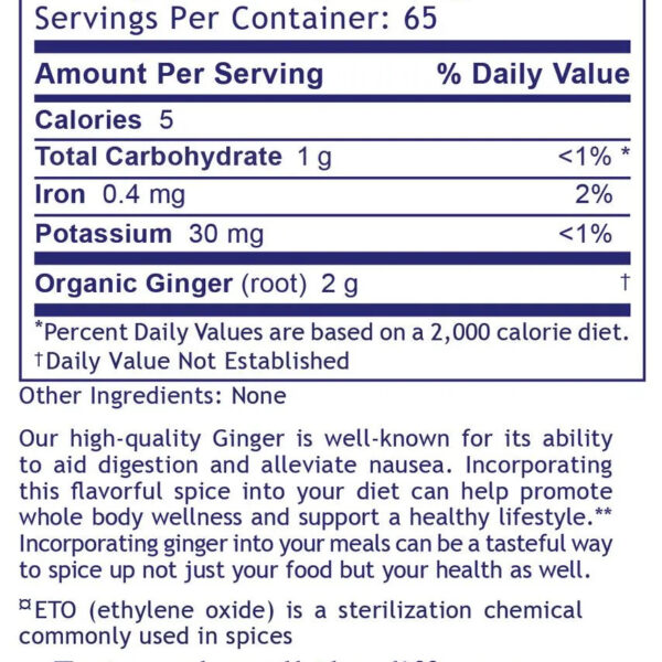 Ginger powder supplement facts