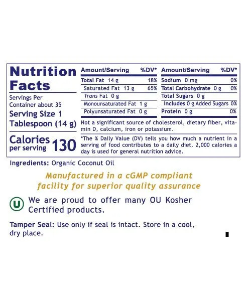 Coconut Oil Nutrition Facts