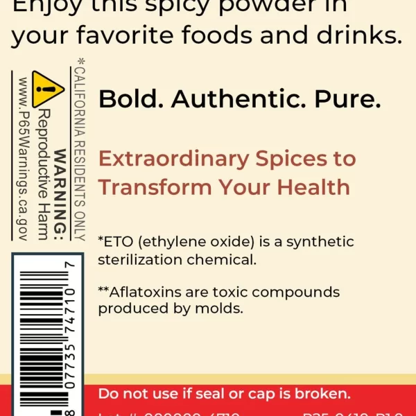 Organic Cayenne Powder - Left Pannel