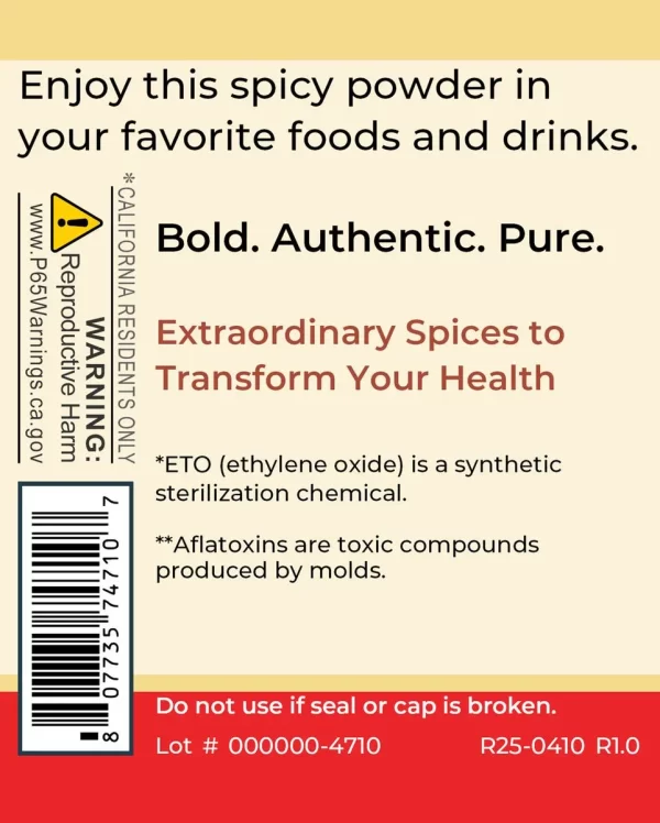 Organic Cayenne Powder - Left Pannel