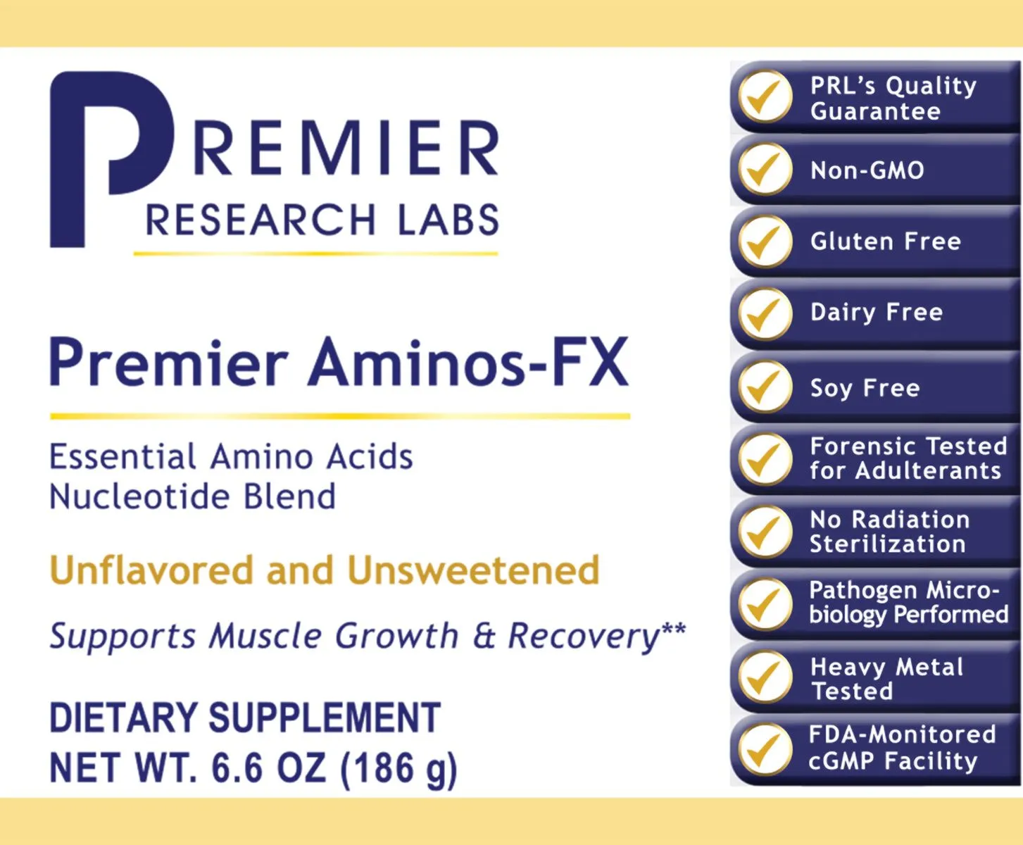 Premier Aminos-FX Supplement Highlights