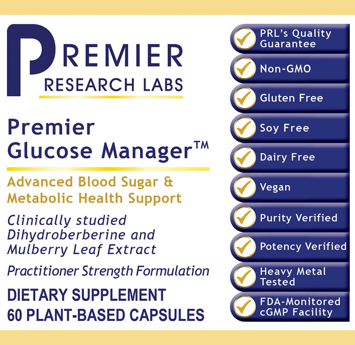 Premier Glucose Manager - Supplement Highlights