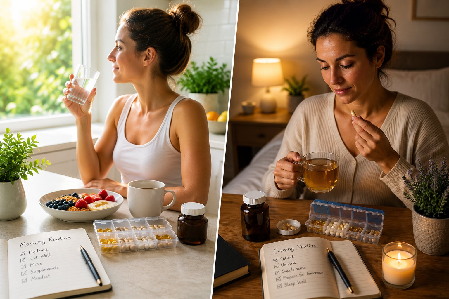 morning vs evening supplements morning vs evening supplements