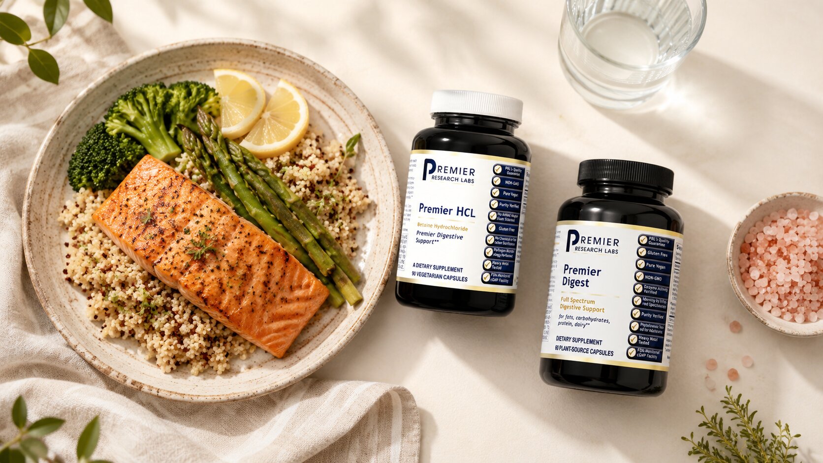 Cooked Food Digestive Support Sequence Cooked food digestive support with Premier HCL Digest and Pink Salt