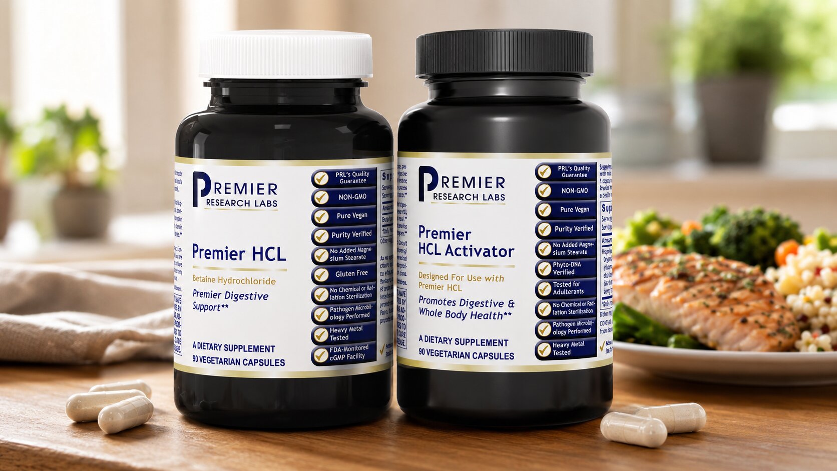 Premier HCL and HCL Activator Digestive Support Premier HCL and HCL Activator digestive support supplements